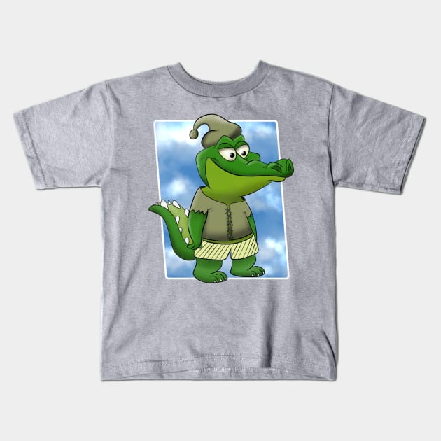 Sleepygator Kids T-Shirt by thearkhive